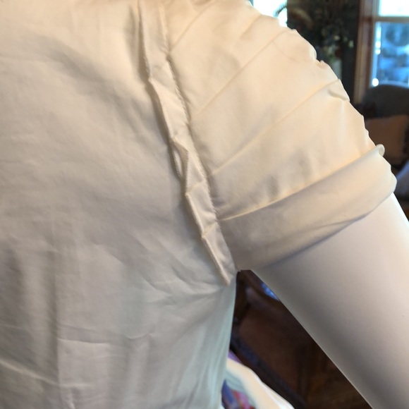BCBGMAXAZRIA White puff sleeve v neck tie in back dress shirt women’s si… - Picture 10 of 16